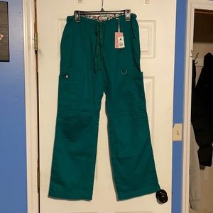 NWT Koi Lindsey hunter green scrub pants, size medium